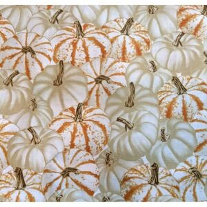 1 Yard Timeless Treasures Fabric Autumn Harvest Fall White Pumpkins 36x42